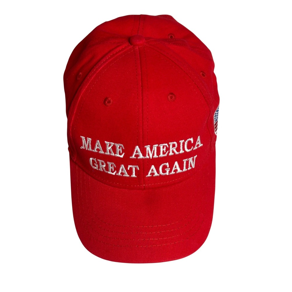 Make America Great Again | MAGA Red Baseball Hat USA Flag Adjustable Cap